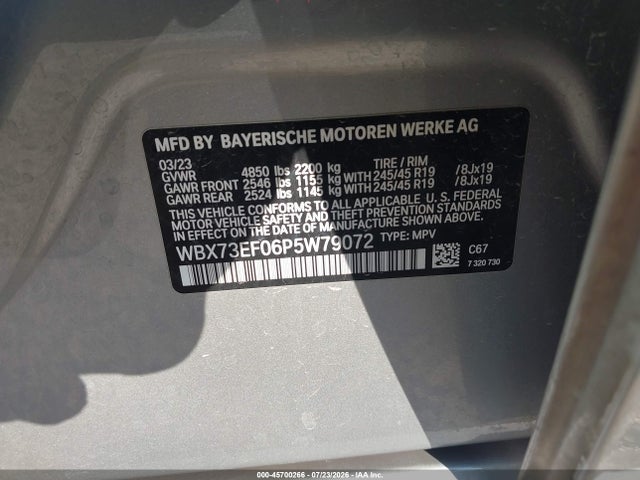 Продаж на аукціоні авто 2023 Bmw X1 Xdrive28i, vin: WBX73EF06P5W79072, номер лоту: 45700266