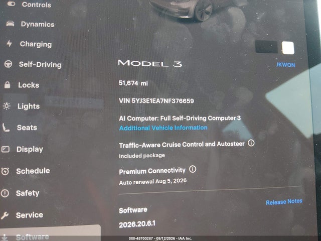 Продажа на аукционе авто 2022 Tesla Model 3 Rear-wheel Drive, vin: 5YJ3E1EA7NF376659, номер лота: 45700287