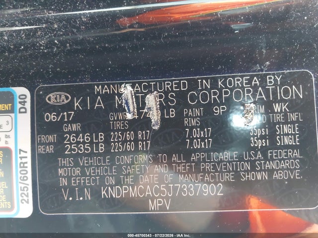 Продаж на аукціоні авто 2018 Kia Sportage Lx, vin: KNDPMCAC5J7337902, номер лоту: 45700343