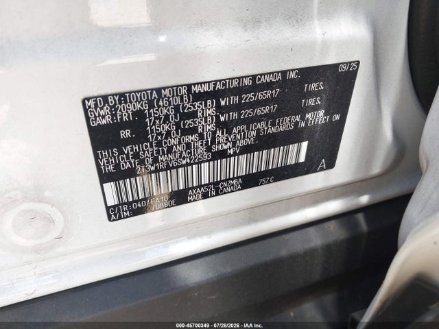 Toyota Rav4 Xle 2025 2T3W1RFV6SW422593 Image 9