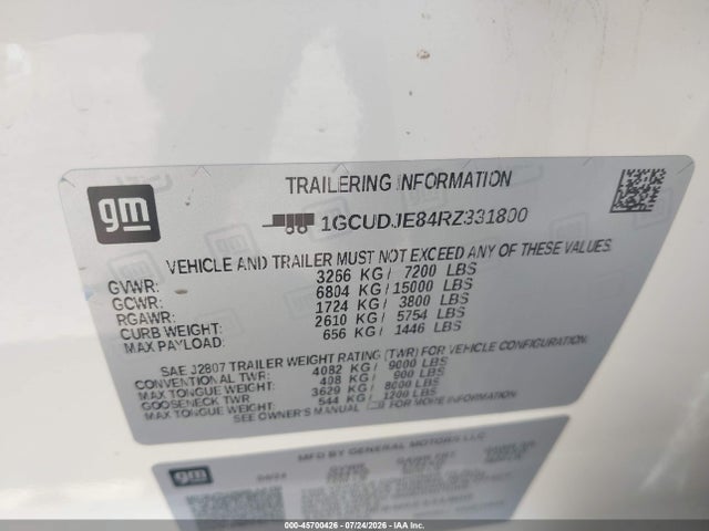45700426 :رقم المزاد ، 1GCUDJE84RZ331800 vin ، 2024 Chevrolet Silverado 1500 4wd  Short Bed High Country مزاد بيع