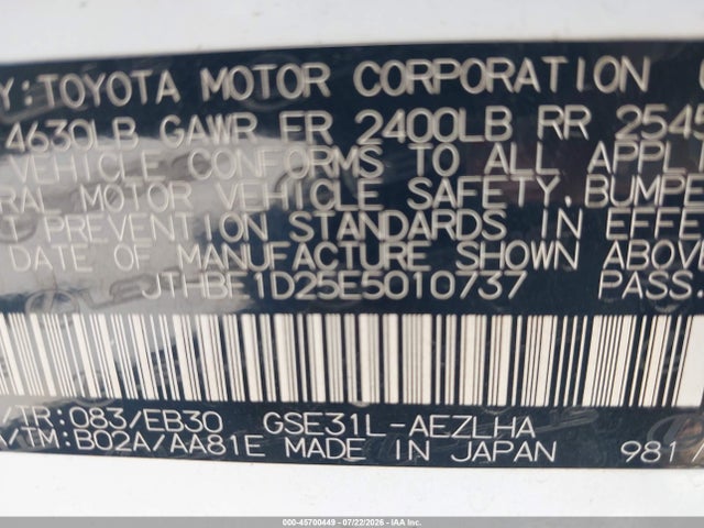 Lexus IS 350 2014 JTHBE1D25E5010737 Image 9