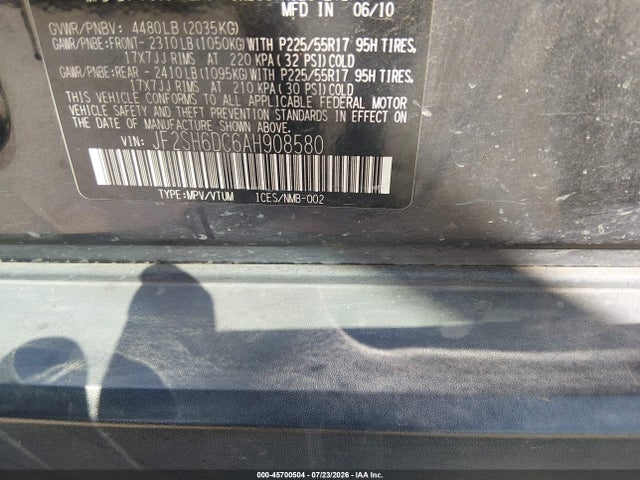 Продажа на аукционе авто 2010 Subaru Forester 2.5x Limited, vin: JF2SH6DC6AH908580, номер лота: 45700504