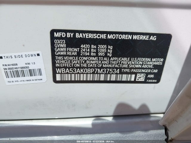 WBA53AK08P7M37534 BMW 228 Gran Coupe I Sdrive