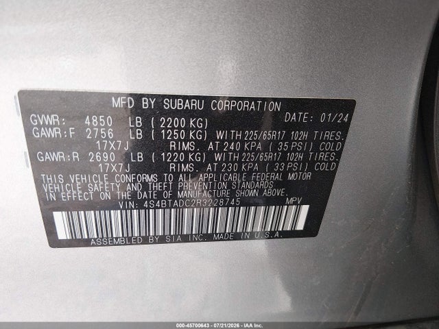 Subaru Outback Premium 2024 4S4BTADC2R3228745 Image 9