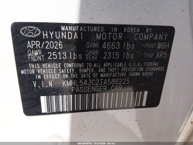 Hyundai Sonata N Line 2026 KMHL54JC2TA586225 Image 9