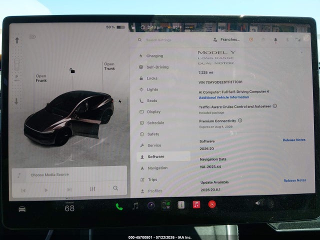 Продажа на аукционе авто 2026 Tesla Model Y All-wheel Drive/long Range Launch Series/premium All-wheel Drive, vin: 7SAYGDEE6TF377001, номер лота: 45700801