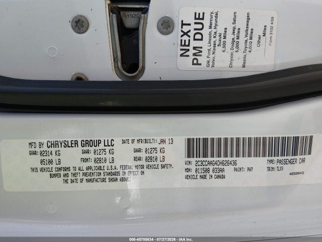 45700834 :رقم المزاد ، 2C3CCAAG4DH626436 vin ، 2013 Chrysler 300 Motown مزاد بيع