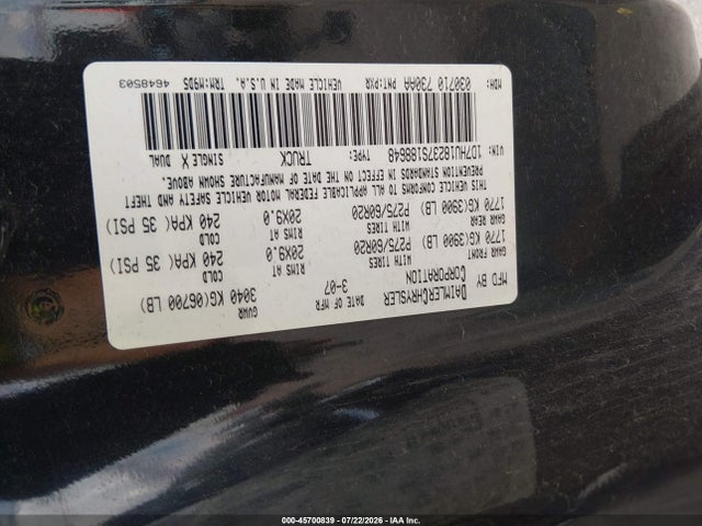 45700839 :رقم المزاد ، 1D7HU18237S188648 vin ، 2007 Dodge Ram 1500 St/slt مزاد بيع