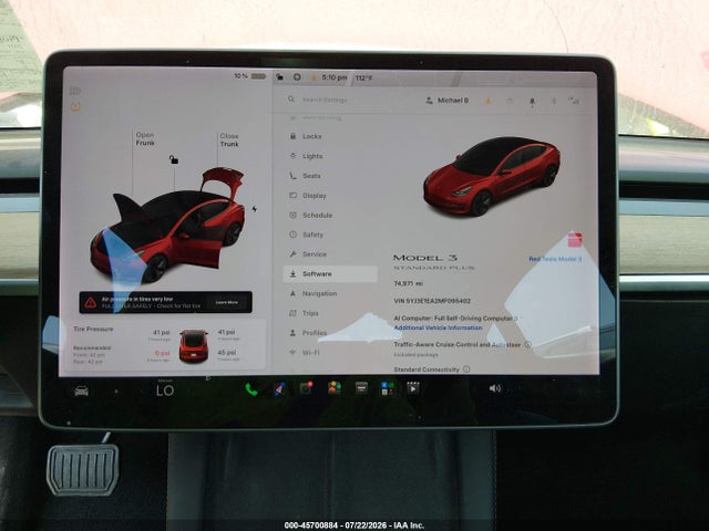 Aukcja sprzedaży 2021 Tesla Model 3 Standard Range Plus Rear-wheel Drive, vin: 5YJ3E1EA2MF095402, numer aukcji: 45700884