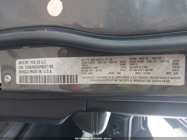 Aukcja sprzedaży 2024 Jeep Grand Cherokee L Altitude 4x4, vin: 1C4RJKAG5R8527185, numer aukcji: 45700896