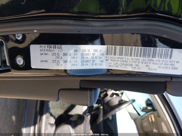 Aukcja sprzedaży 2017 Jeep Cherokee Latitude, vin: 1C4PJLCB2HW603986, numer aukcji: 45700910