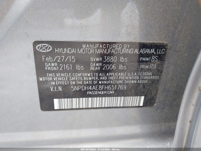 Продаж на аукціоні авто 2015 Hyundai Elantra Se, vin: 5NPDH4AE8FH651769, номер лоту: 45700924