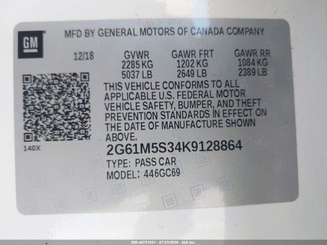 Cadillac XTS LUXURY 2019 2G61M5S34K9128864 Image 9