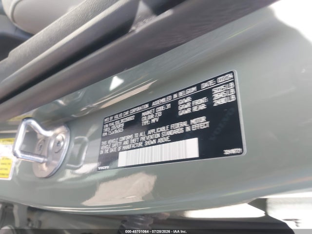 45701064 :رقم المزاد ، YV4L12UL3R2356922 vin ، 2024 Volvo Xc40 B5 Plus Dark Theme مزاد بيع