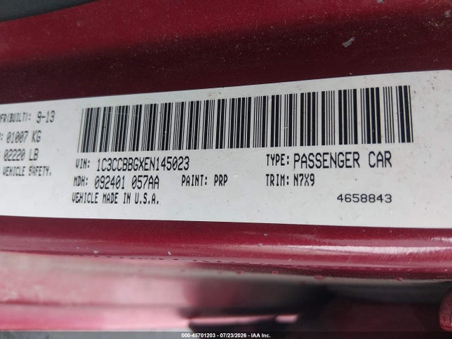 Aukcja sprzedaży 2014 Chrysler 200 Touring, vin: 1C3CCBBGXEN145023, numer aukcji: 45701203