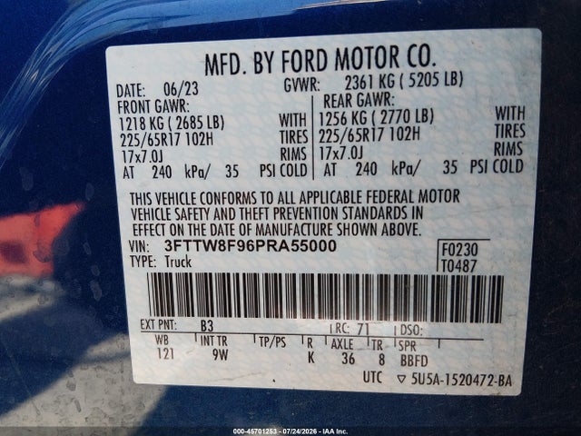 Ford Maverick Xl 2023 3FTTW8F96PRA55000 Image 9