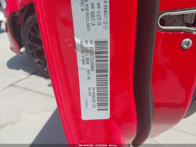 2018 Dodge Charger R/t Rwd მანქანა იყიდება აუქციონზე, vin: 2C3CDXCT9JH209903, აუქციონის ნომერი: 45701304