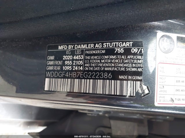 Aukcja sprzedaży 2014 Mercedes-benz C 250 Sport, vin: WDDGF4HB7EG222386, numer aukcji: 45701311
