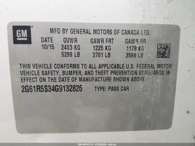 2016 Cadillac Xts Premium Collection მანქანა იყიდება აუქციონზე, vin: 2G61R5S34G9132826, აუქციონის ნომერი: 45701314