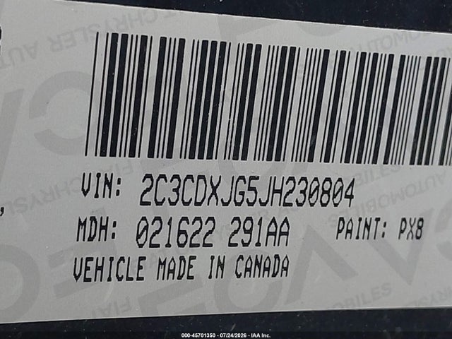 Aukcja sprzedaży 2018 Dodge Charger Gt Awd, vin: 2C3CDXJG5JH230804, numer aukcji: 45701350