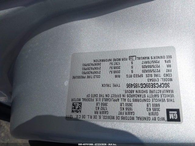 Aukcja sprzedaży 2012 Chevrolet Silverado 1500 Lt, vin: 3GCPCSE09CG185496, numer aukcji: 45701359