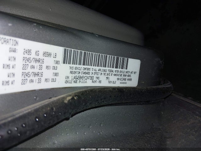 Продаж на аукціоні авто 2000 Jeep Grand Cherokee Limited, vin: 1J4GW58N5YC247383, номер лоту: 45701388