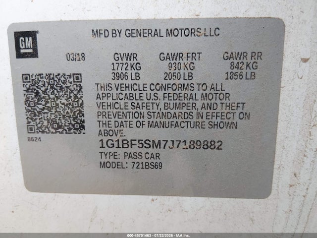 Chevrolet Cruze Premier Auto 2018 1G1BF5SM7J7189882 Image 9