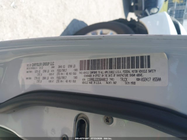 Продаж на аукціоні авто 2013 Ram 1500 Slt, vin: 1C6RR6LG3DS640813, номер лоту: 45701497