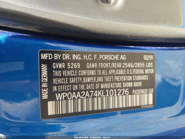 WP0AA2A74KL101276 Porsche PANAMERA 4