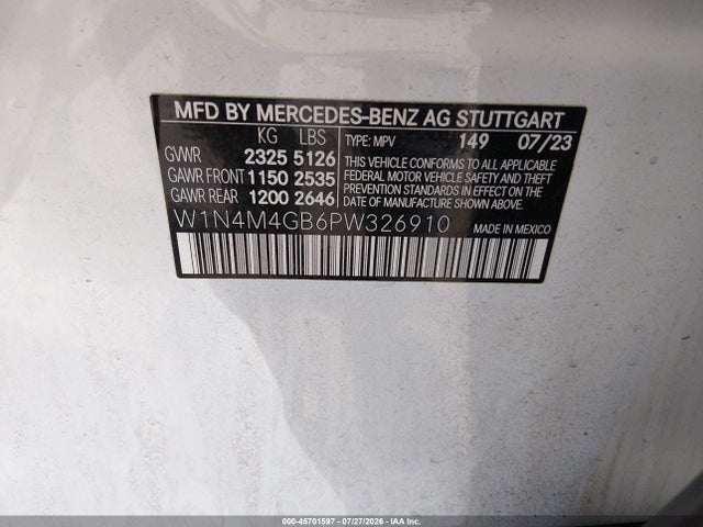W1N4M4GB6PW326910 Mercedes-Benz GLB 250