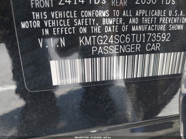45701709 :رقم المزاد ، KMTG24SC6TU173592 vin ، 2026 Genesis G70 2.5t Rwd Prestige مزاد بيع