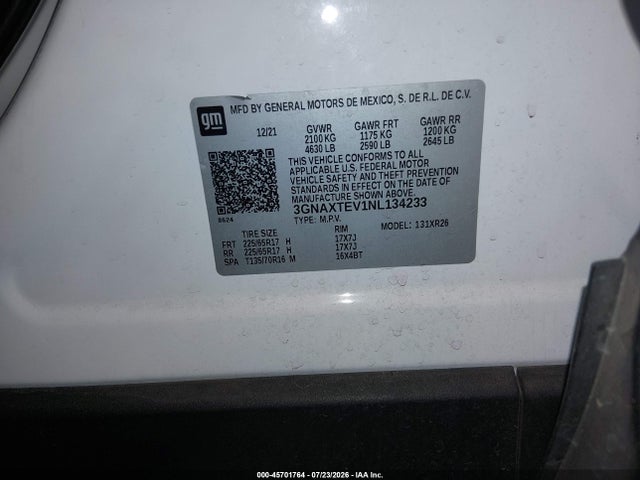 Chevrolet Equinox Awd 2fl 2022 3GNAXTEV1NL134233 Image 9