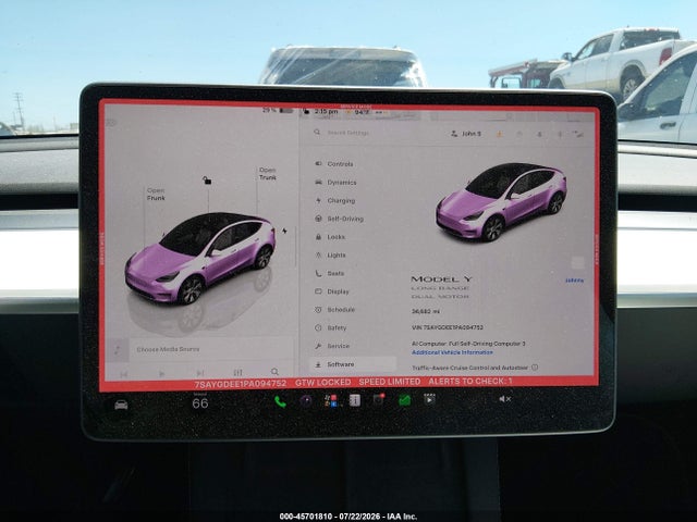 45701810 :رقم المزاد ، 7SAYGDEE1PA094752 vin ، 2023 Tesla Model Y Awd/long Range Dual Motor All-wheel Drive مزاد بيع