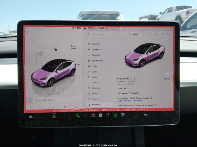 45701810 :رقم المزاد ، 7SAYGDEE1PA094752 vin ، 2023 Tesla Model Y Awd/long Range Dual Motor All-wheel Drive مزاد بيع