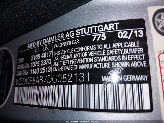 Aukcja sprzedaży 2013 Mercedes-benz C 300 Sport 4matic, vin: WDDGF8AB7DG082131, numer aukcji: 45701816