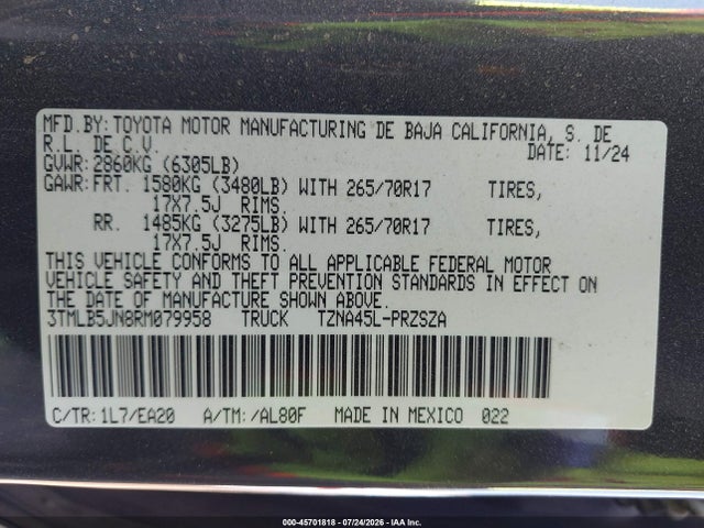 Toyota Tacoma Trd Off Road 2024 3TMLB5JN8RM079958 Image 9