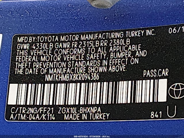NMTKHMBX8KR094386 Toyota C-HR XLE