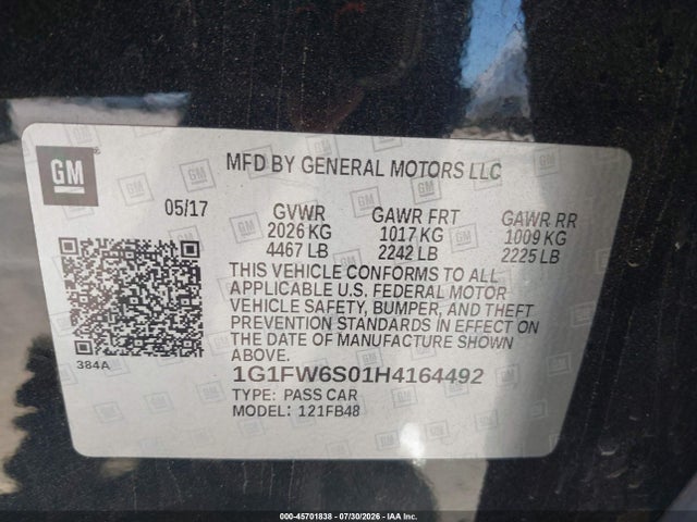 Chevrolet BOLT EV LT 2017 1G1FW6S01H4164492 Image 9