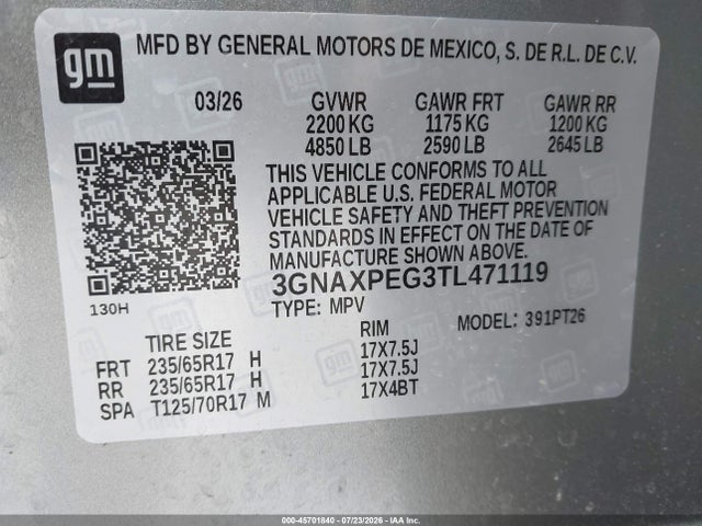 Chevrolet Equinox Awd Lt 2026 3GNAXPEG3TL471119 Image 9