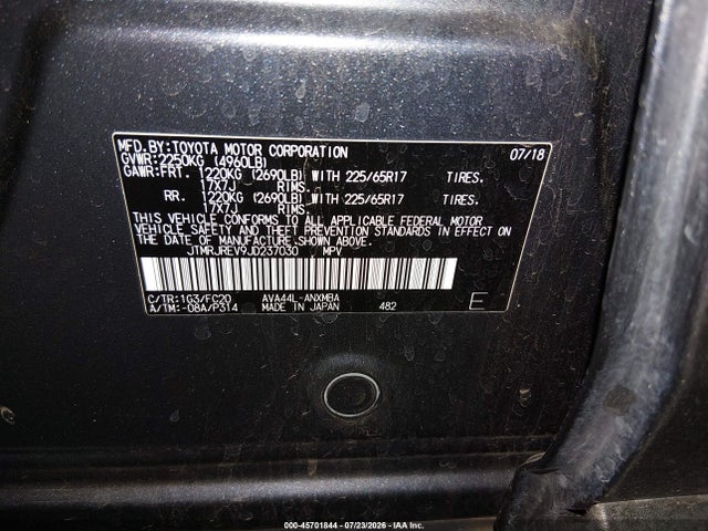 JTMRJREV9JD237030 Toyota Rav4 Hybrid Xle