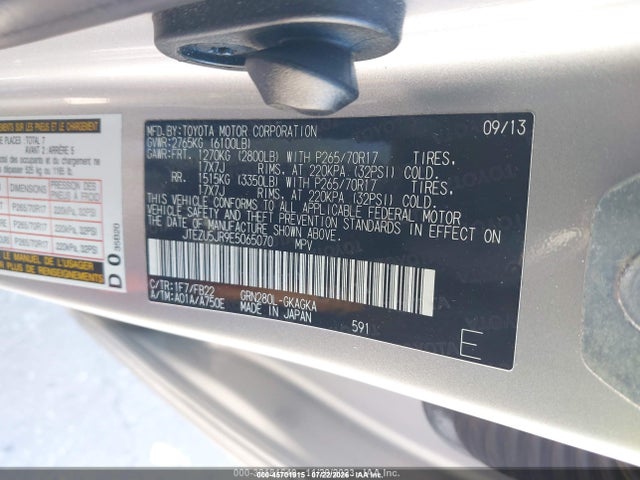 Aukcja sprzedaży 2014 Toyota 4runner Sr5, vin: JTEZU5JR9E5065070, numer aukcji: 45701915