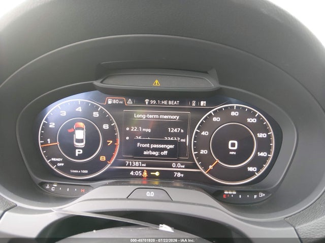 Продаж на аукціоні авто 2018 Audi A3 2.0t Premium/2.0t Tech Premium, vin: WAUJ8GFF6J1020859, номер лоту: 45701920