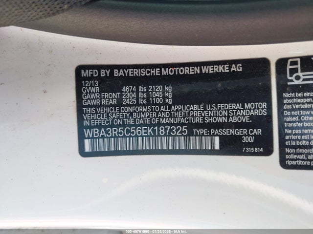 Продажа на аукционе авто 2014 Bmw 435i Xdrive, vin: WBA3R5C56EK187325, номер лота: 45701960