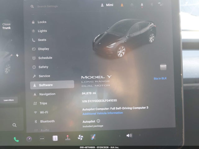 Aukcja sprzedaży 2020 Tesla Model Y Long Range Dual Motor All-wheel Drive, vin: 5YJYGDEE3LF041030, numer aukcji: 45701989