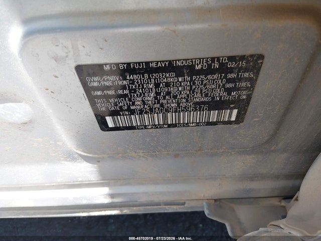 Subaru Forester 2.5i Premium 2015 JF2SJAGC9FH596376 Image 9