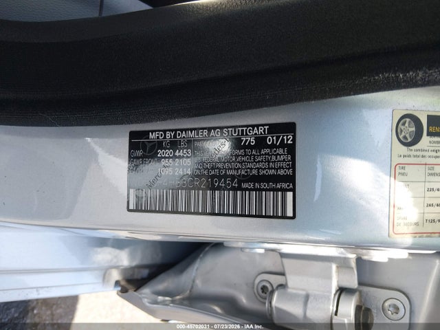 Aukcja sprzedaży 2012 Mercedes-benz C 250 Luxury/sport, vin: WDDGF4HB3CR219454, numer aukcji: 45702031