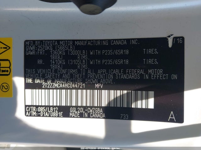2T2ZZMCA4HC044721 Lexus RX 350