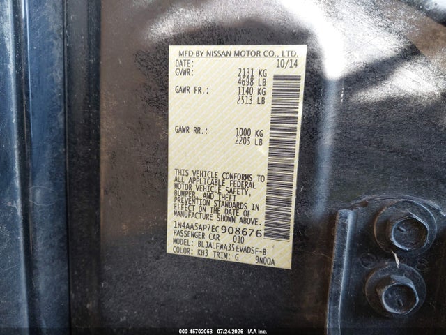Nissan Maxima 3.5 Sv 2014 1N4AA5AP7EC908676 Image 9