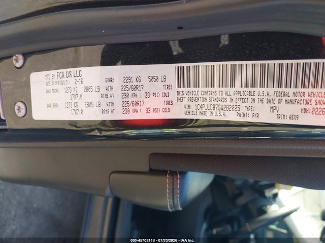 Jeep Cherokee Latitude 2016 1C4PJLCB7GW282025 Image 9
